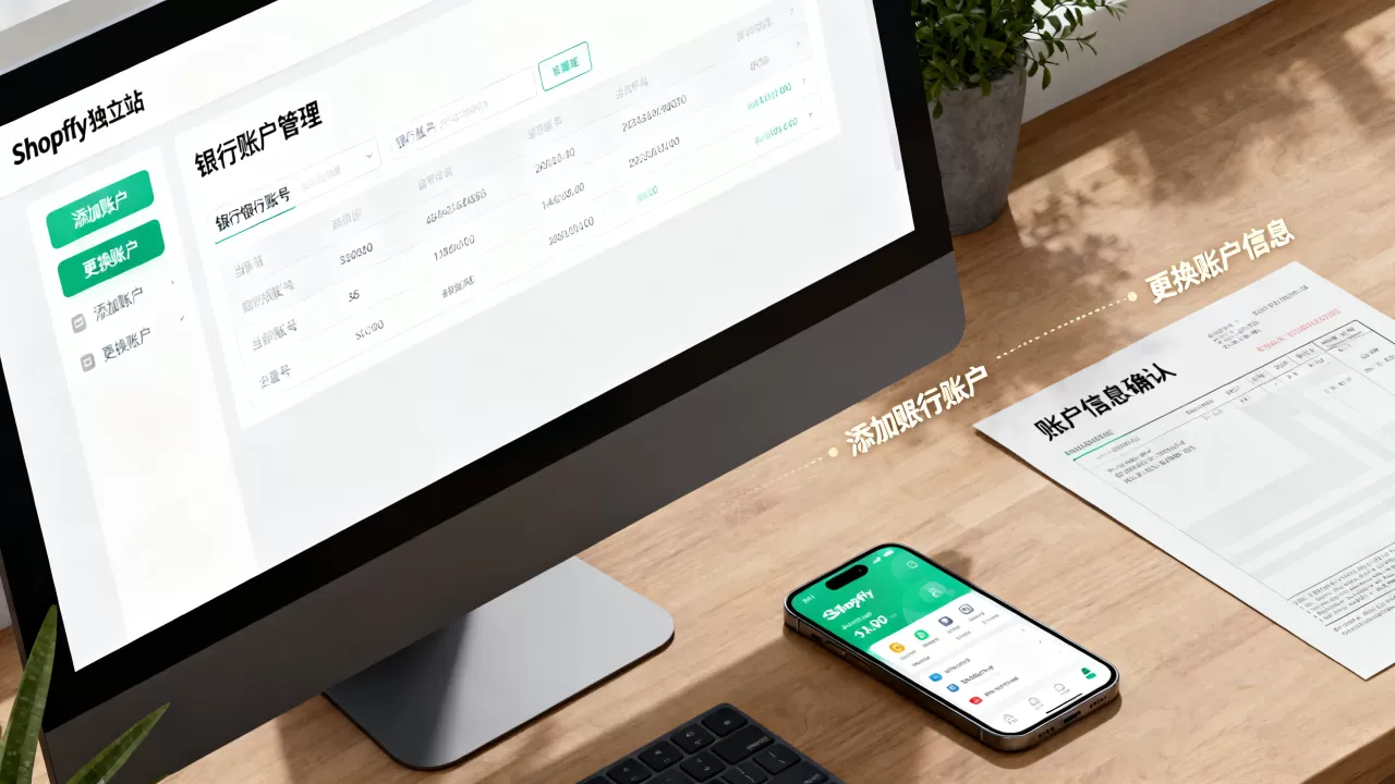 Shopify独立站如何添加或更换银行账户？
