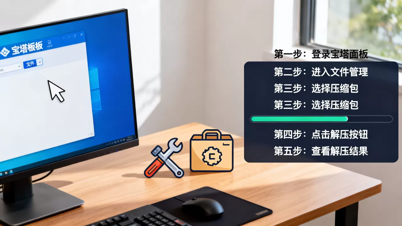宝塔面板如何解压缩文件？宝塔面板解压缩文件的具体步骤