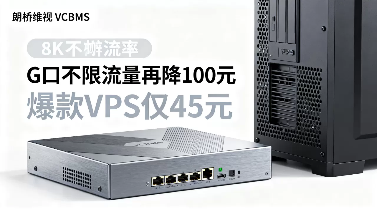 朗桥维视VCBMS年终钜惠G口不限流量再降100元，爆款VPS仅45元抢购攻略