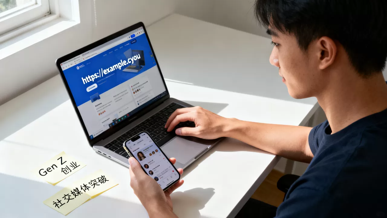 如何用.cyou域名突破社交媒体？Gen Z创业成功秘诀