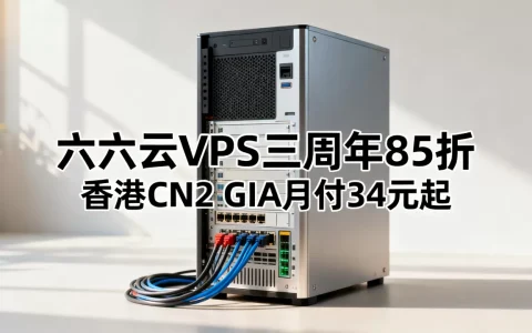 六六云VPS三周年85折值得买吗，香港CN2 GIA月付34元起