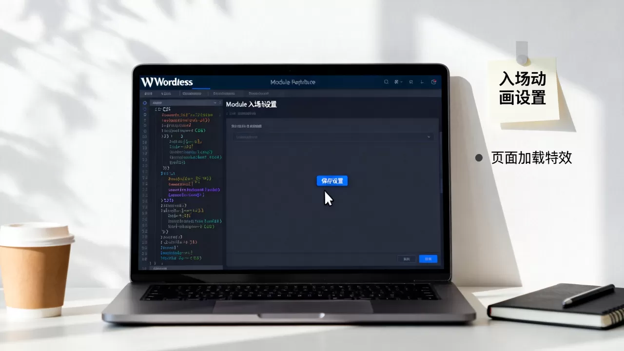 WPCOM主题Module入场动画怎么设置？wordpress主题添加页面加载特效