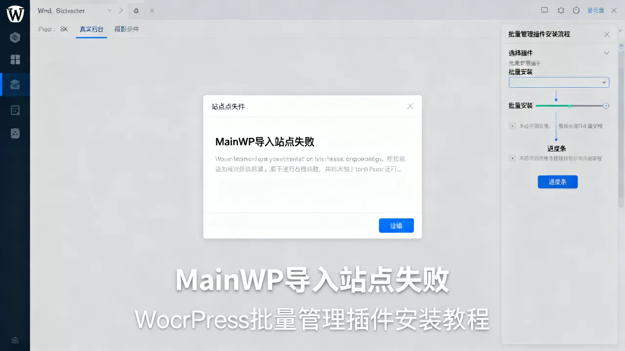 MainWP导入站点失败怎么办?WordPress批量管理插件安装教程 MainWP导入站点失败怎么办?WordPress批量管理插件安装教程