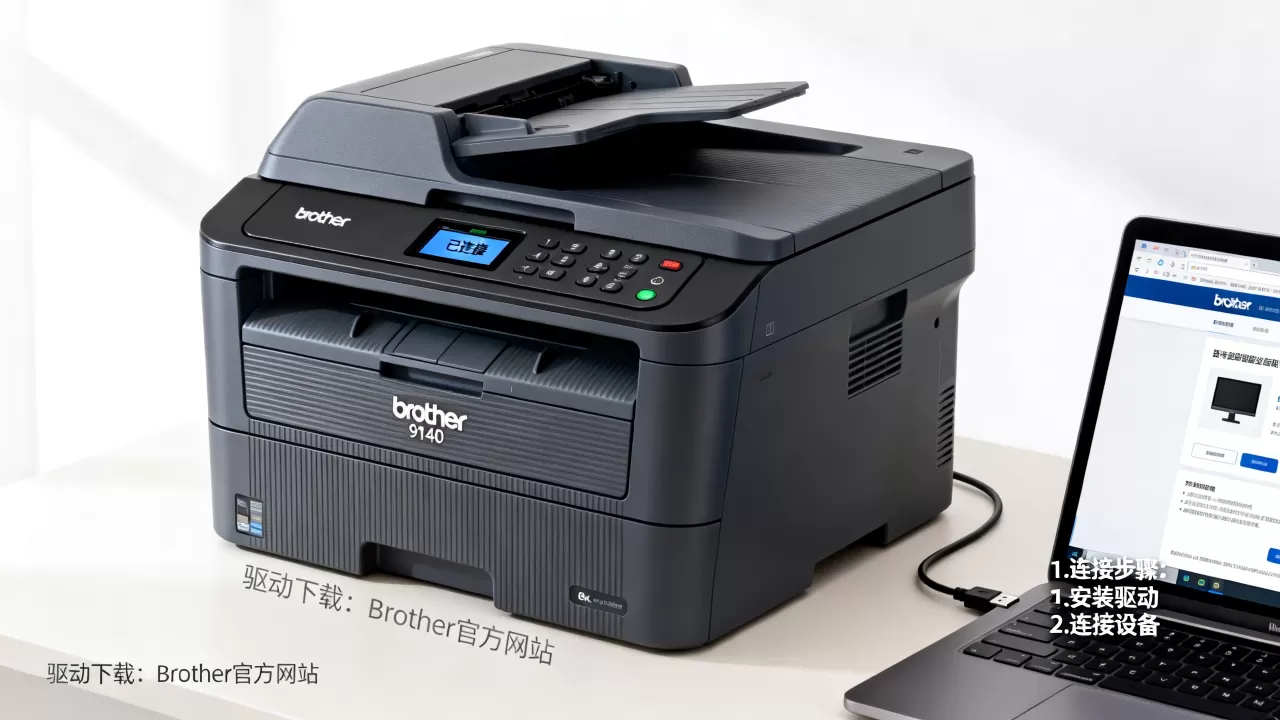 Brother 9140cdn打印机怎么连接电脑？Brother 9140cdn打印机驱动下载