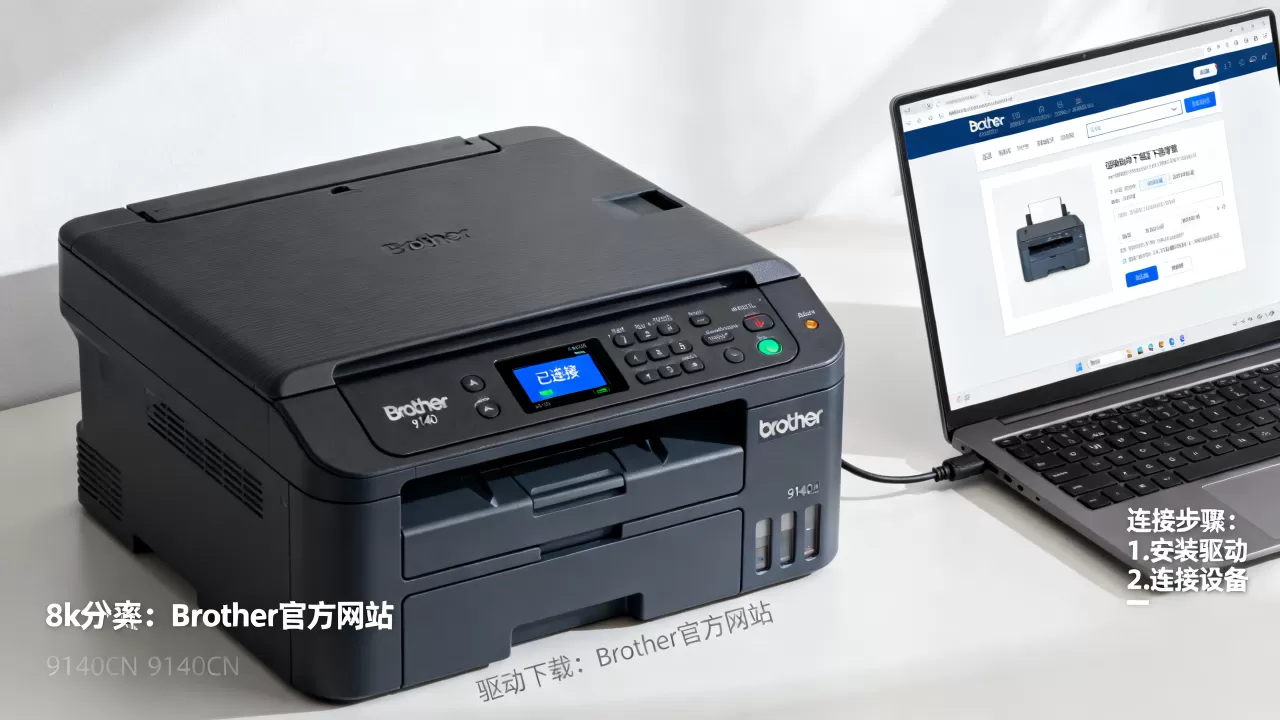 Brother 9140cdn打印机怎么连接电脑？Brother 9140cdn打印机驱动下载