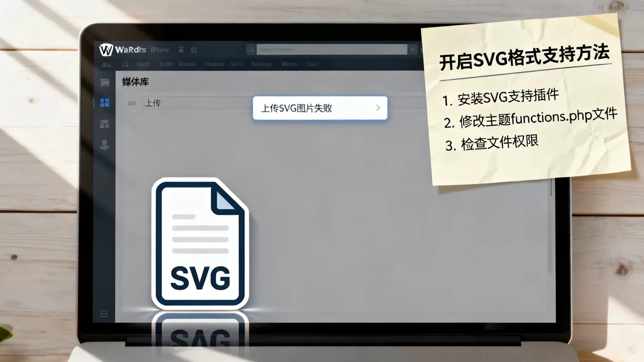 WordPress上传SVG图片失败怎么办?如何开启SVG格式支持 WordPress上传SVG图片失败怎么办?如何开启SVG格式支持