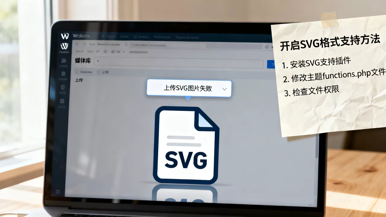 WordPress上传SVG图片失败怎么办?如何开启SVG格式支持 WordPress上传SVG图片失败怎么办?如何开启SVG格式支持