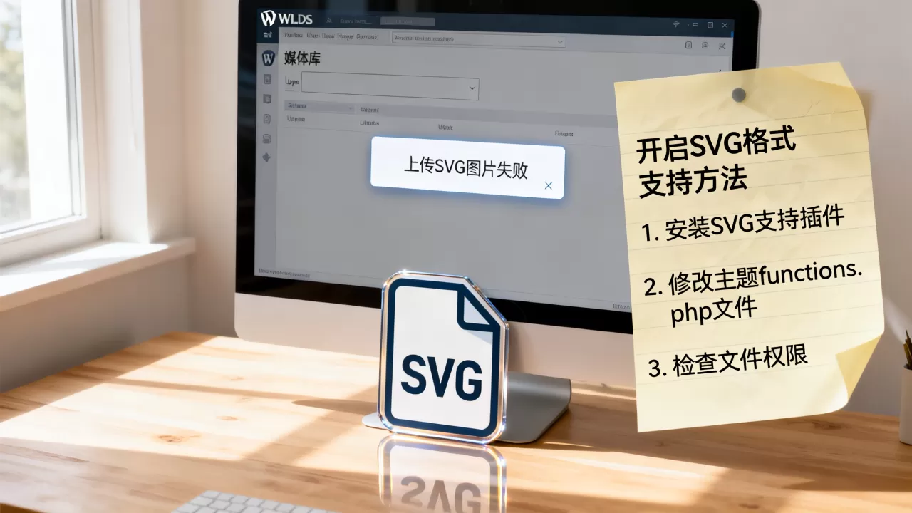 WordPress上传SVG图片失败怎么办?如何开启SVG格式支持 WordPress上传SVG图片失败怎么办?如何开启SVG格式支持
