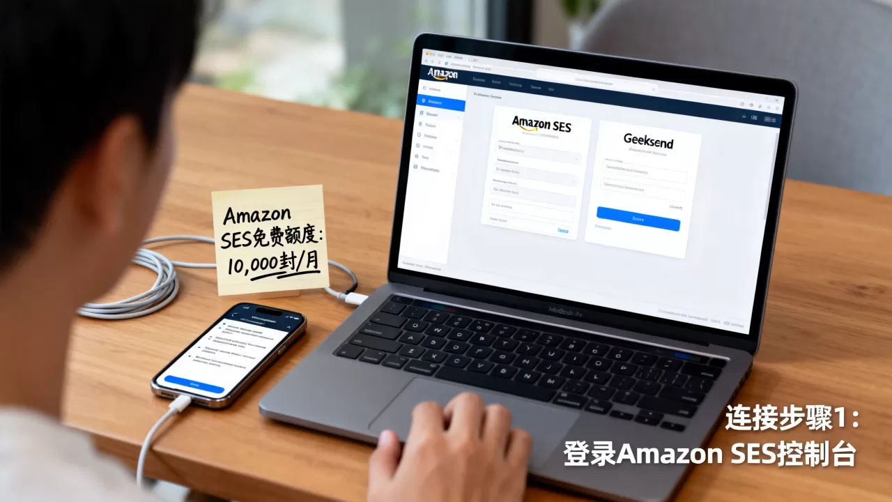 如何将Amazon SES连接到Geeksend？Amazon SES免费额度是多少