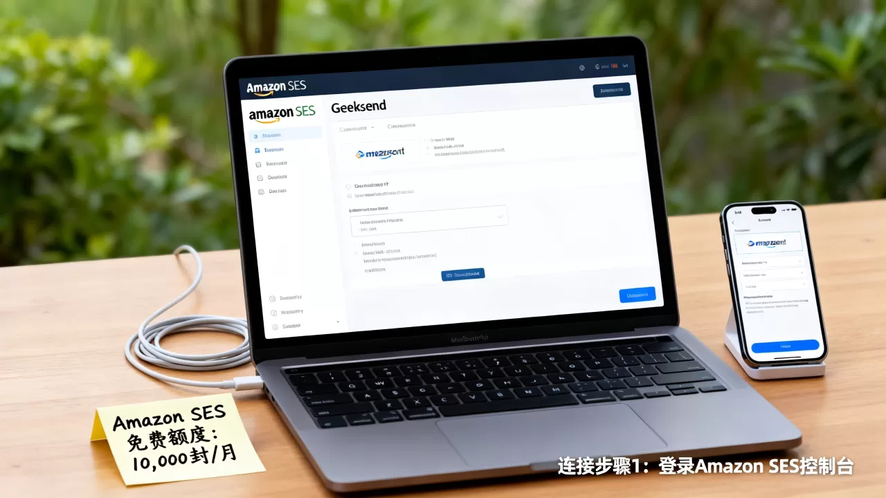 如何将Amazon SES连接到Geeksend？Amazon SES免费额度是多少