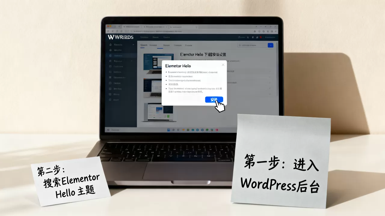 Elementor Hello主题怎么下载安装设置？WordPress自定义主题教程