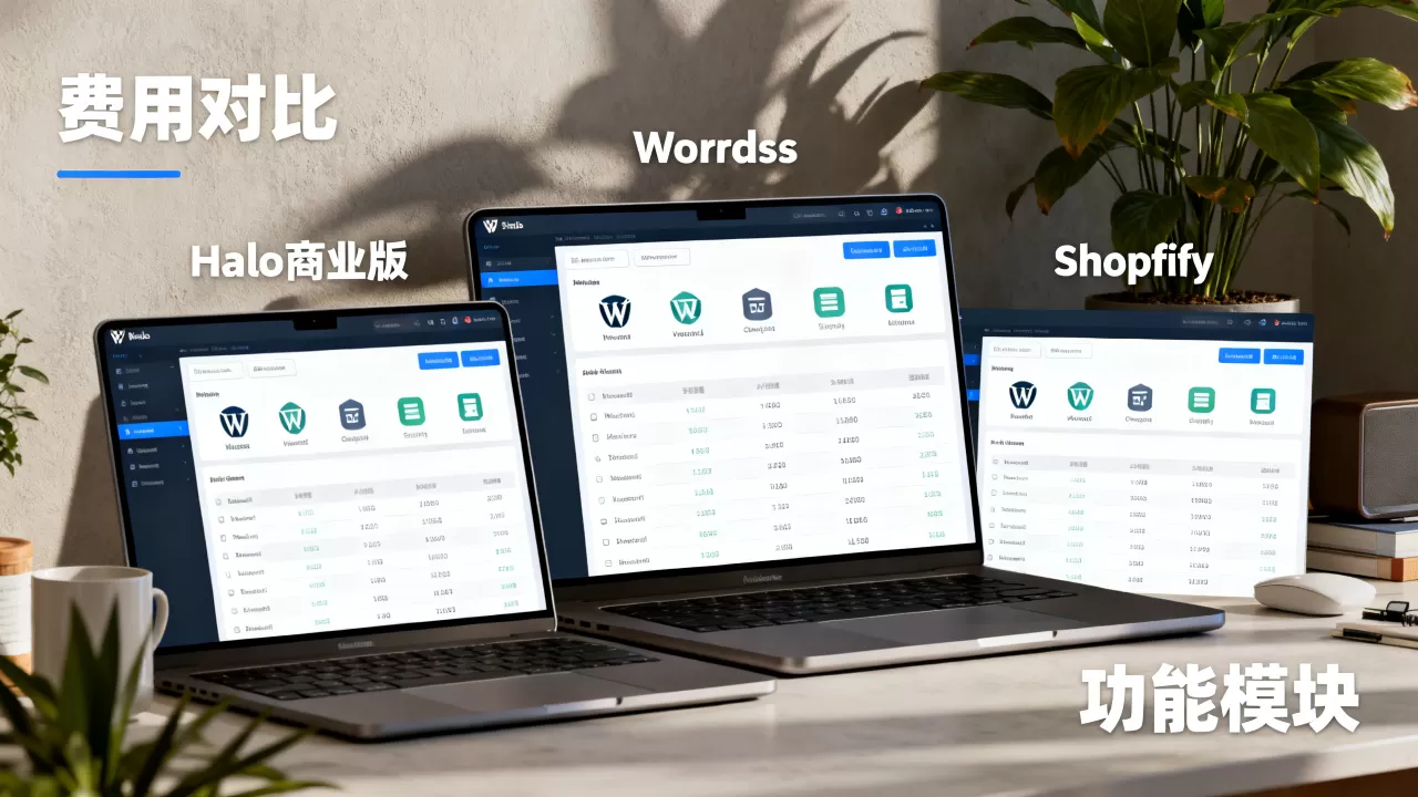 Halo商业版对比WordPress和Shopify哪个更划算?建站系统费用详解 Halo商业版对比WordPress和Shopify哪个更划算?建站系统费用详解