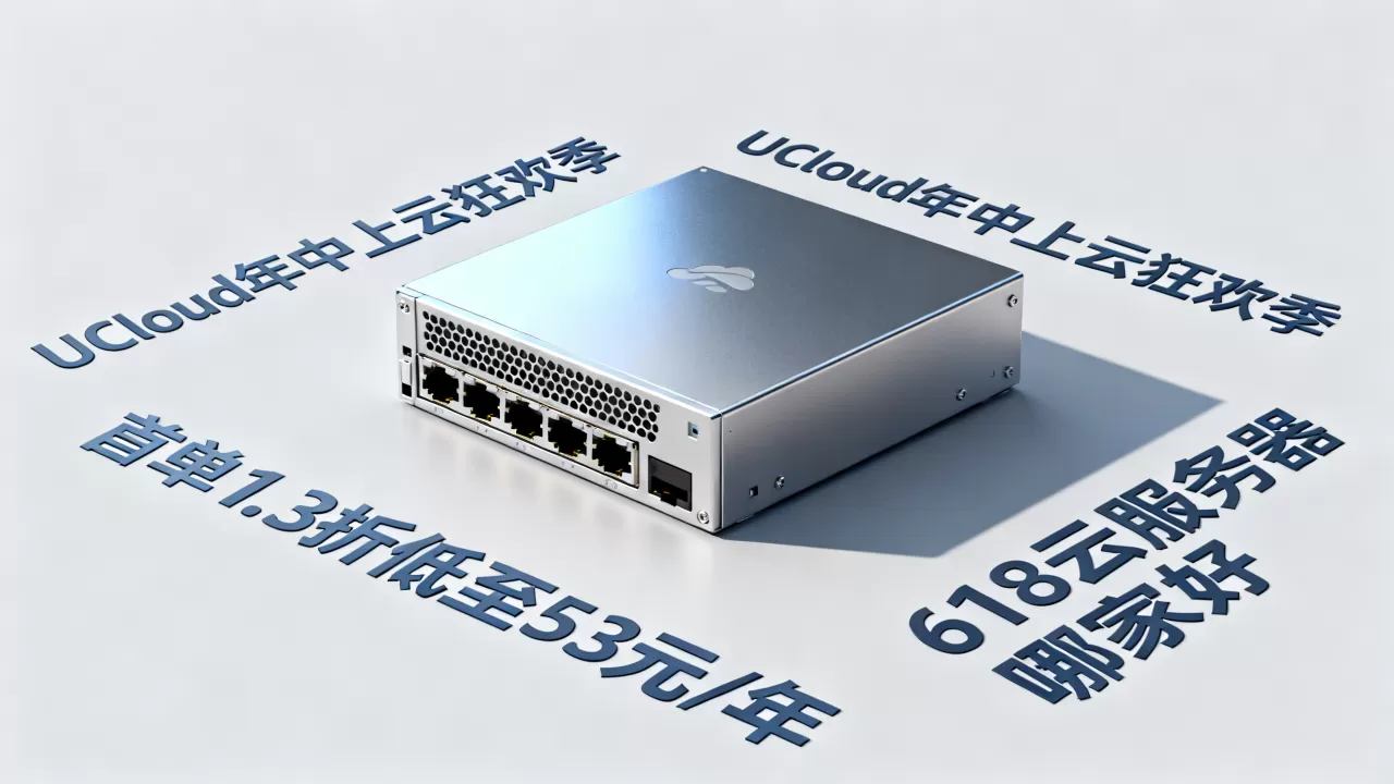 UCloud年中上云狂欢季首单1.3折低至53元/年，618云服务器哪家好
