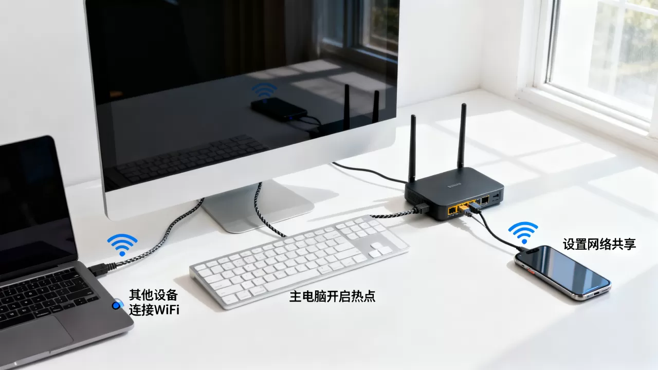 公司只有一台电脑能上网,其他电脑如何共享网络? 公司只有一台电脑能上网,其他电脑如何共享网络?