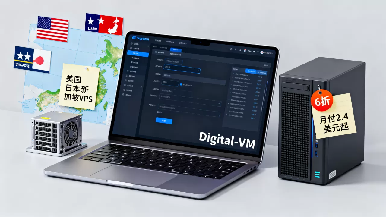 Digital-VM全场6折怎么领?美国日本新加坡VPS月付2.4美元起 Digital-VM全场6折怎么领?美国日本新加坡VPS月付2.4美元起
