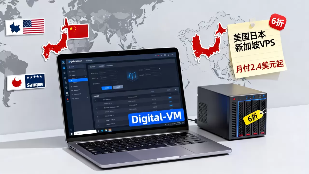 Digital-VM全场6折怎么领?美国日本新加坡VPS月付2.4美元起 Digital-VM全场6折怎么领?美国日本新加坡VPS月付2.4美元起