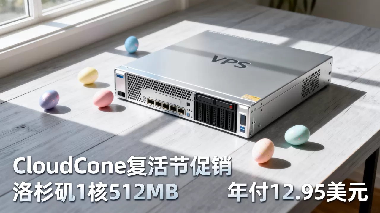 CloudCone复活节促销VPS值得买吗，洛杉矶1核512MB年付12.95美元