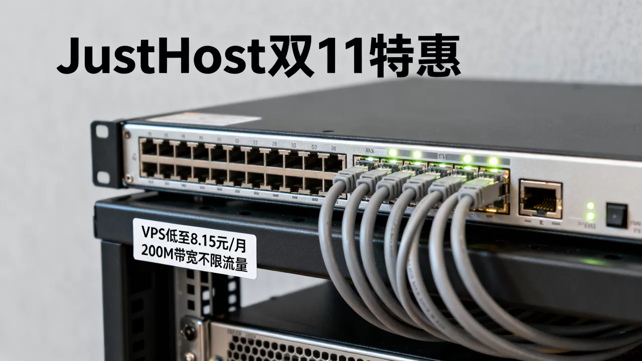 JustHost双11VPS低至8.15元/月,200M带宽不限流量稳定吗 JustHost双11VPS低至8.15元/月,200M带宽不限流量稳定吗
