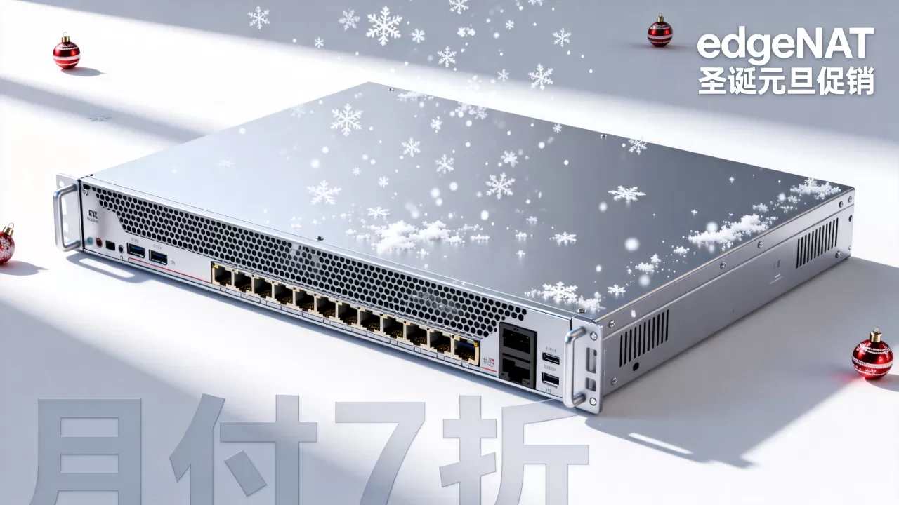 edgeNAT圣诞元旦促销月付7折？香港云服务器宽带升级10-30M