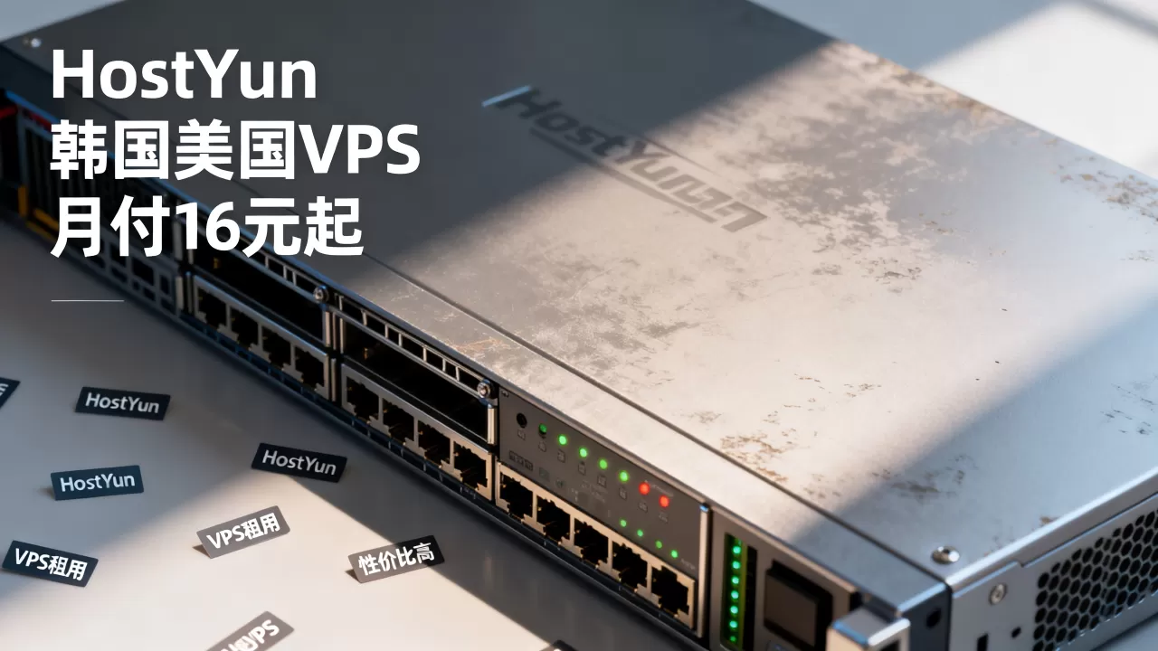 HostYun韩国美国VPS月付16元起靠谱吗？VPS租用哪家性价比高