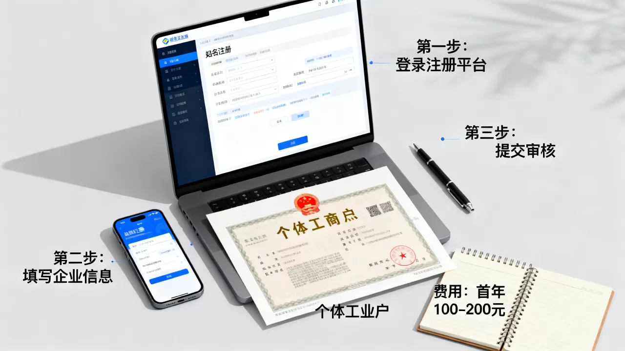 个体工商户域名怎么网上注册?个体户域名注册流程及费用 个体工商户域名怎么网上注册?个体户域名注册流程及费用