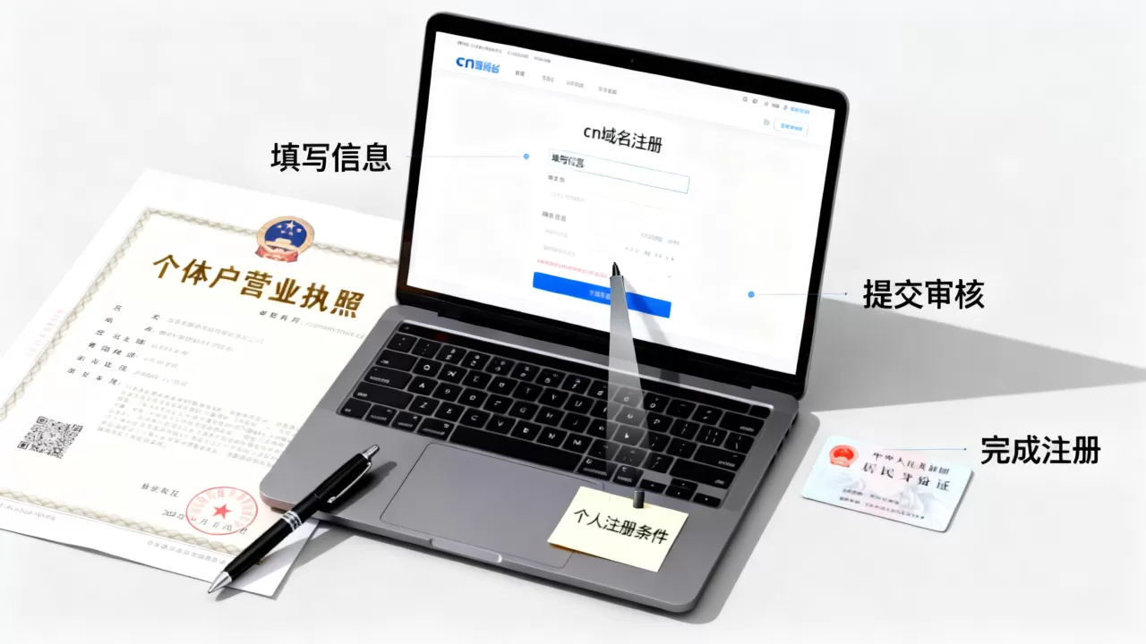 个体户如何注册cn域名？个人注册cn域名需要什么条件