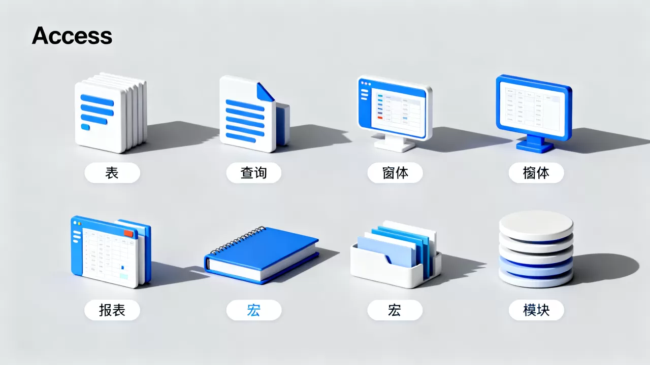 Access由6种数据库对象组成？Access数据库对象有哪些