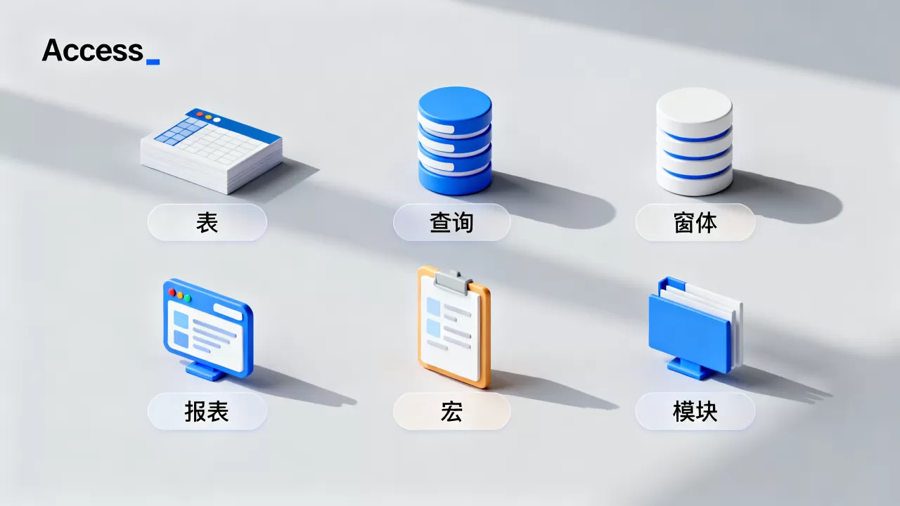 Access由6种数据库对象组成？Access数据库对象有哪些