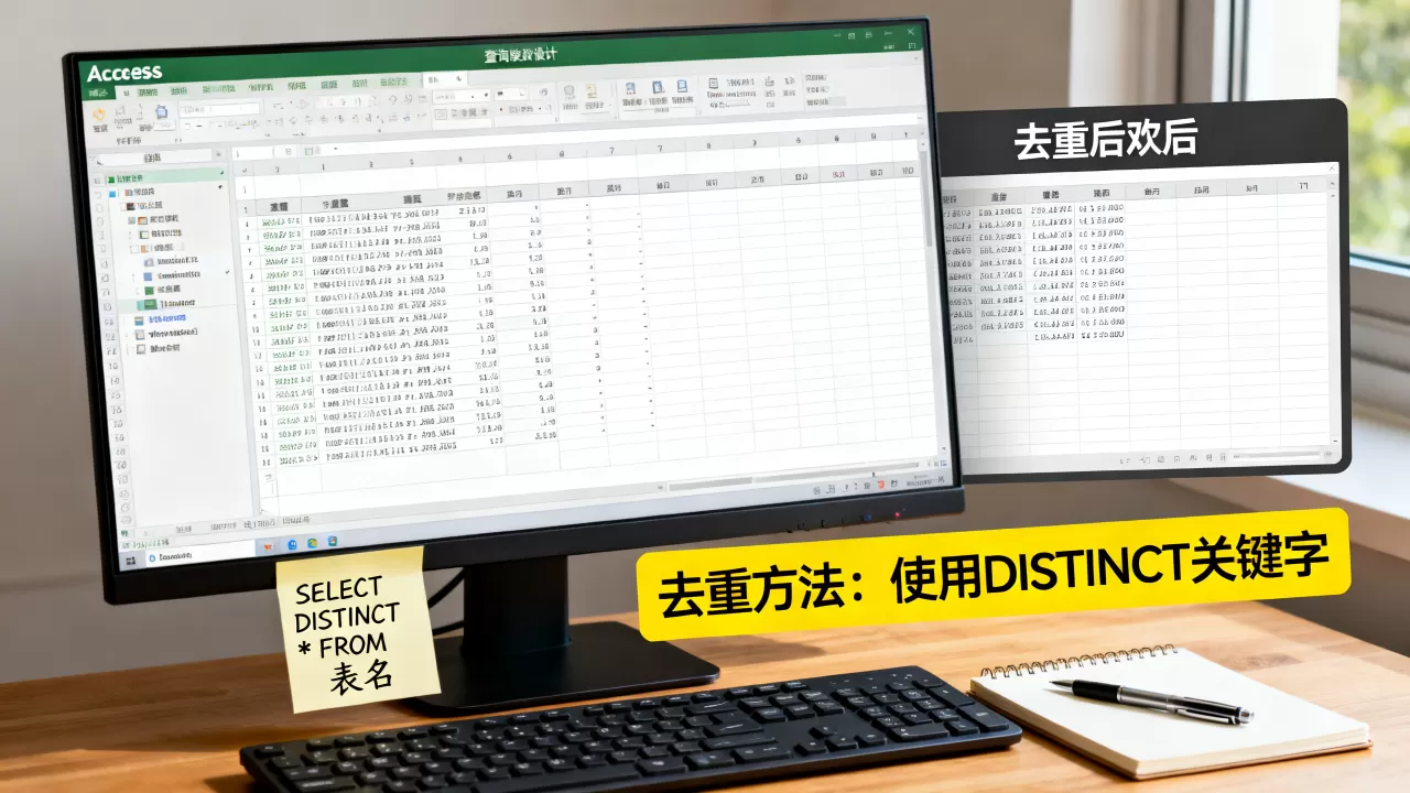 Access查询如何去除重复数据？access数据库去重方法