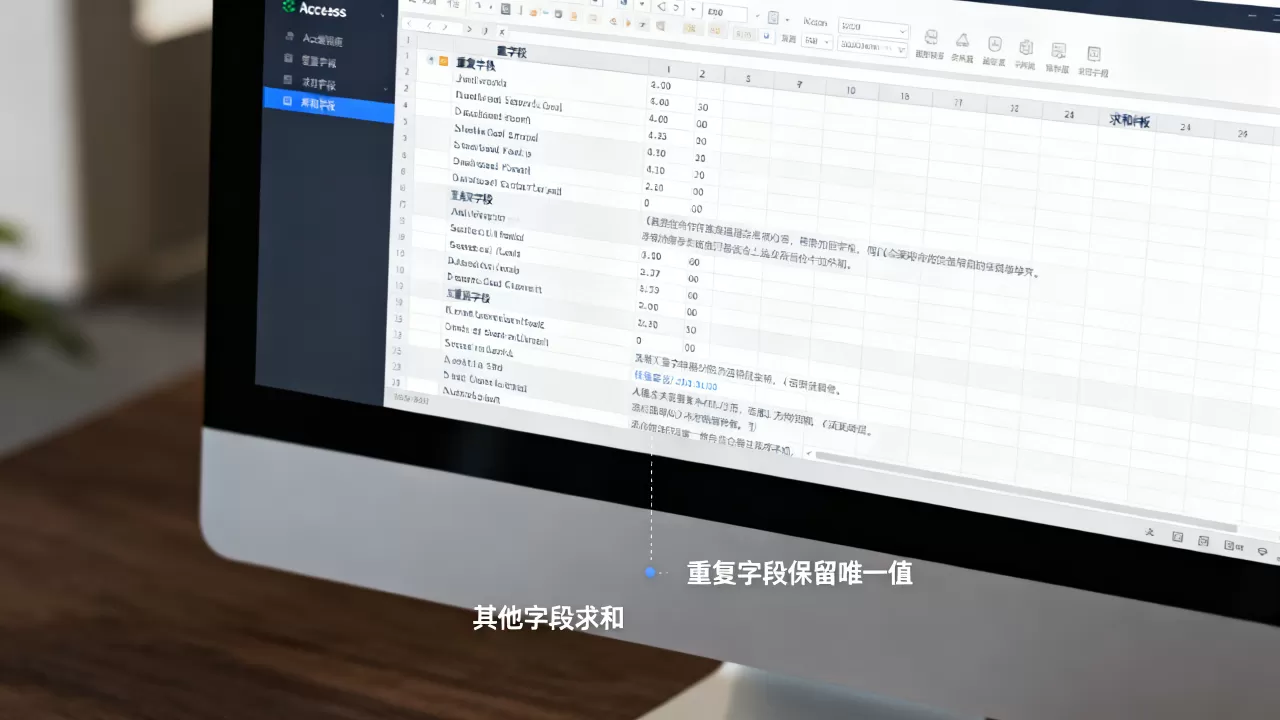 Access数据库重复字段保留唯一值别的字段怎么求和? Access数据库重复字段保留唯一值别的字段怎么求和?