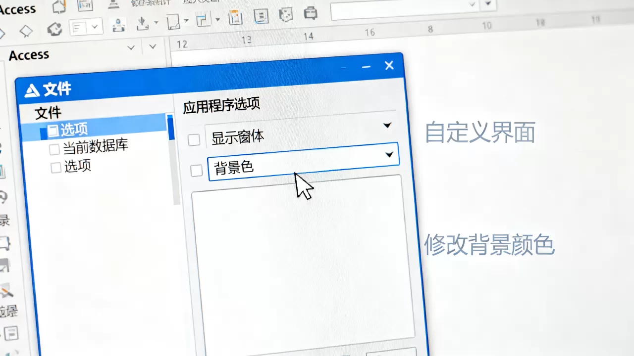 Access数据库界面如何自定义?access数据库怎么修改背景颜色 Access数据库界面如何自定义?access数据库怎么修改背景颜色