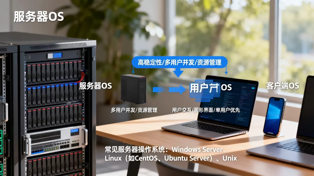 服务器os和客户端os区别是什么，服务器操作系统有哪些