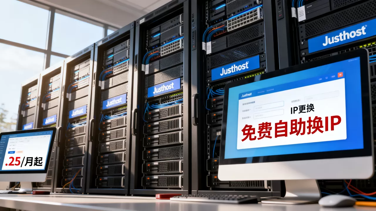 Justhost新增多国机房.25/月起怎么免费自助换IP