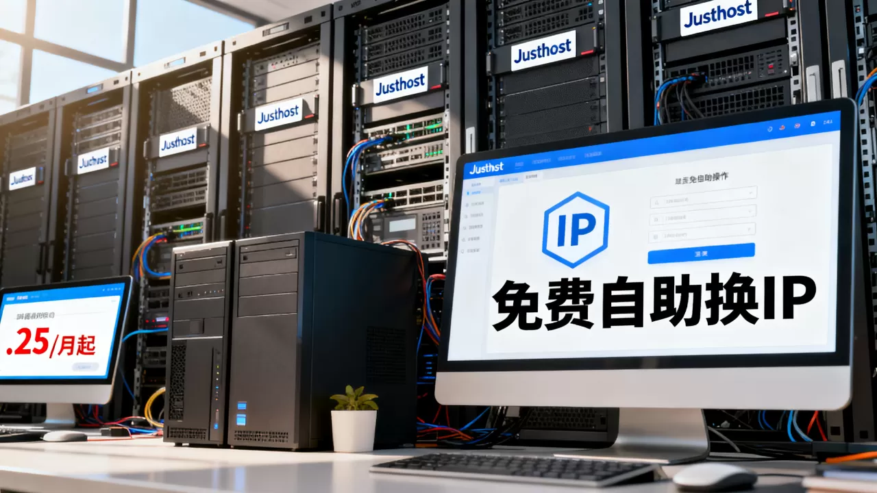 Justhost新增多国机房.25/月起怎么免费自助换IP