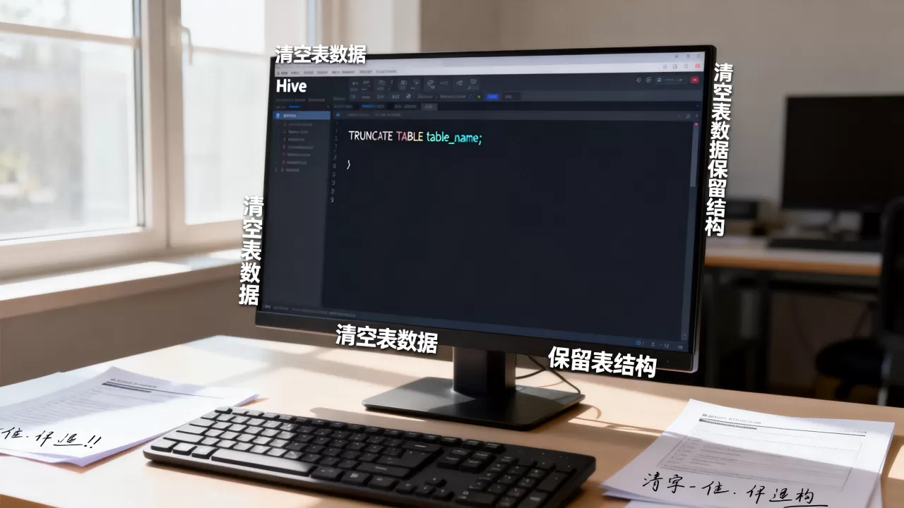 Hive表清空数据库怎么操作？Hive清空表数据保留表结构