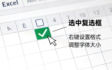 Excel复选框字体怎么改？excel复选框字体大小设置