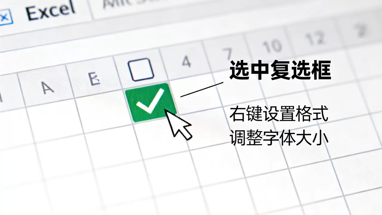 Excel复选框字体怎么改？excel复选框字体大小设置