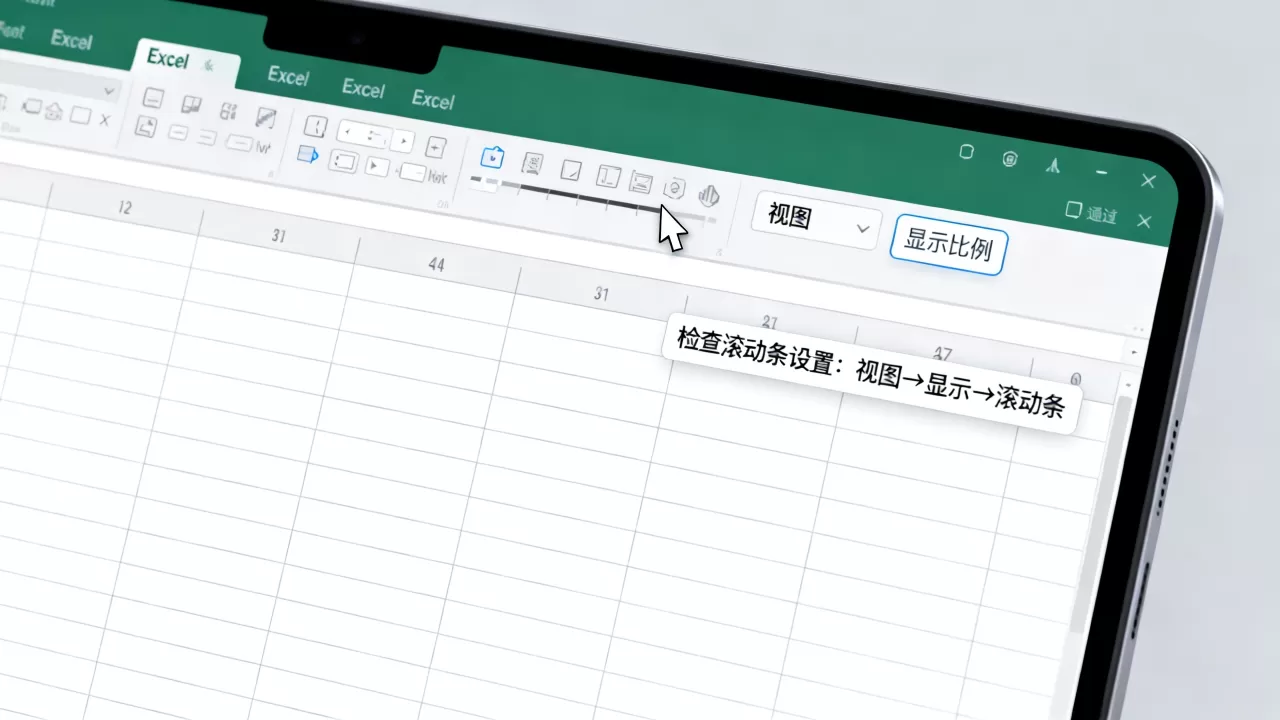 Excel滚动条显示不出来怎么办?Excel表格滚动条不见了 Excel滚动条显示不出来怎么办?Excel表格滚动条不见了