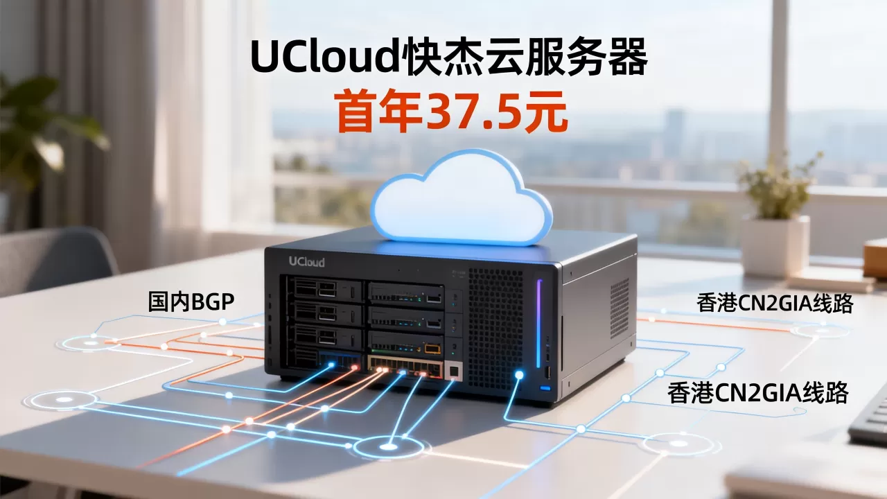 UCloud快杰云服务器首年37.5元是真的吗？国内BGP香港CN2GIA线路怎么选