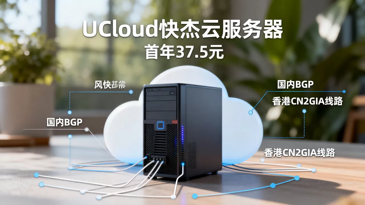 UCloud快杰云服务器首年37.5元是真的吗？国内BGP香港CN2GIA线路怎么选
