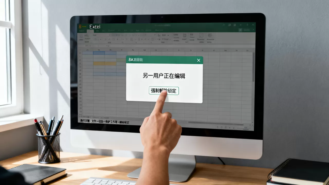 Excel提示另一用户正在编辑，如何强制解除锁定？