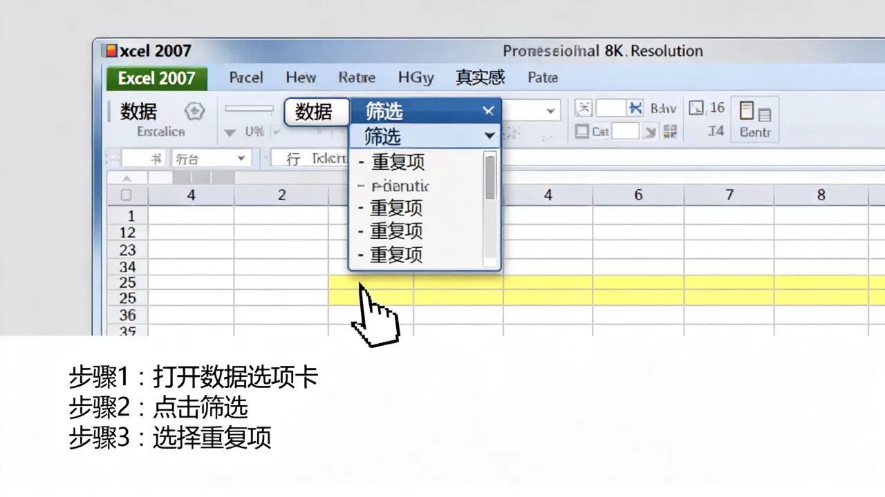Excel2007如何筛选重复项?Excel2007筛选重复数据教程 Excel2007如何筛选重复项?Excel2007筛选重复数据教程