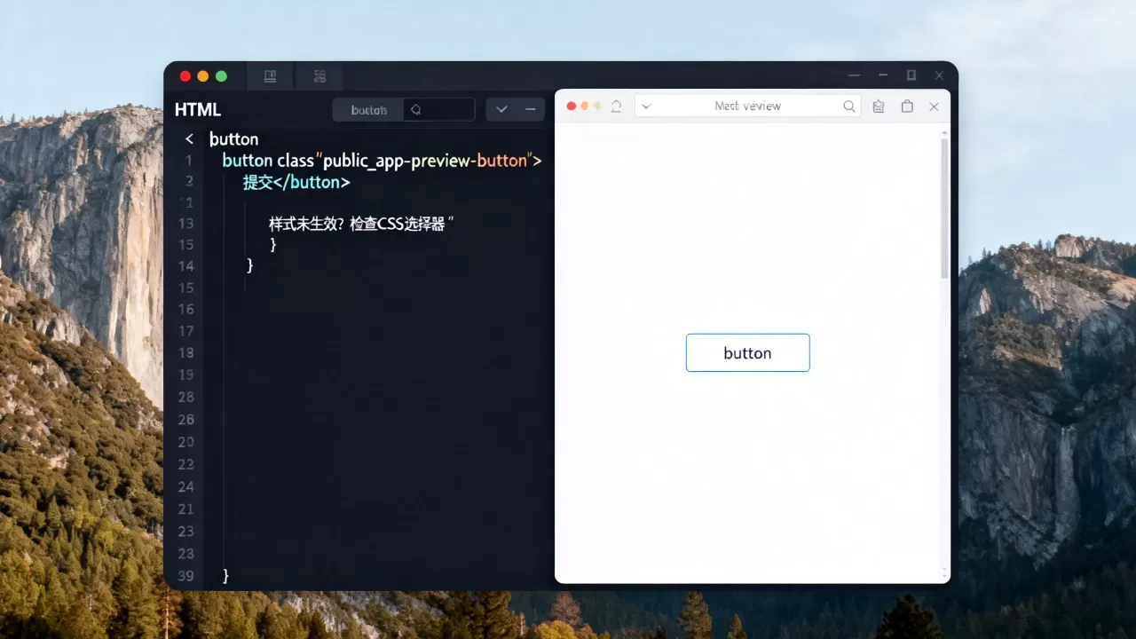 button设为public_app-preview-button组件后不显示？button组件样式不生效怎么解决