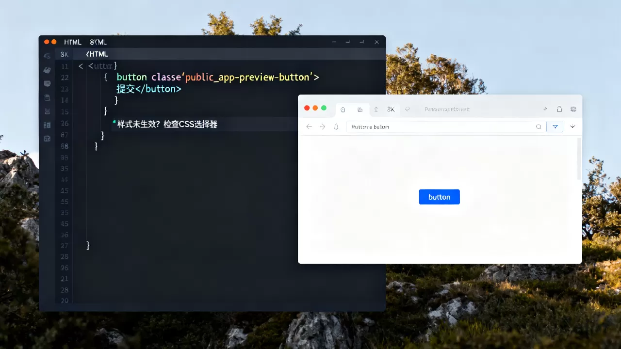 button设为public_app-preview-button组件后不显示？button组件样式不生效怎么解决
