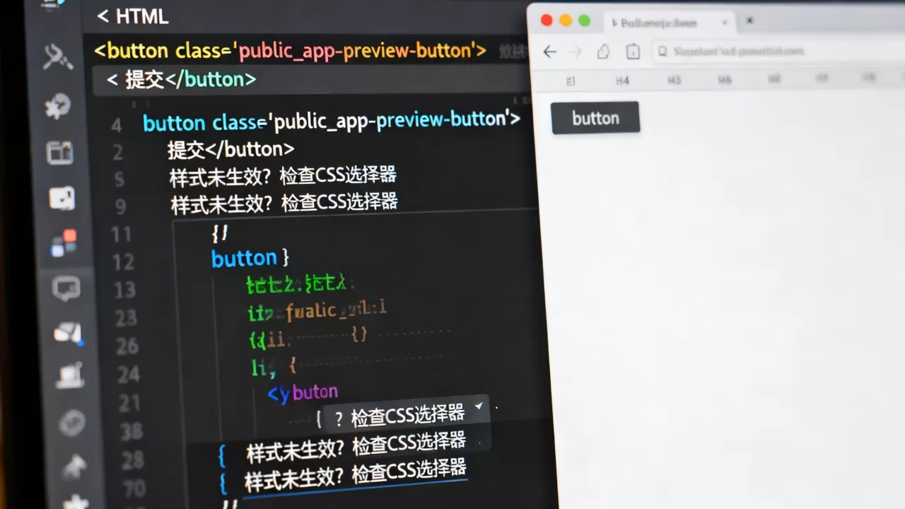 button设为public_app-preview-button组件后不显示？button组件样式不生效怎么解决