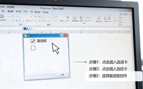 Excel 2007 打钩方框怎么设置？如何插入复选框