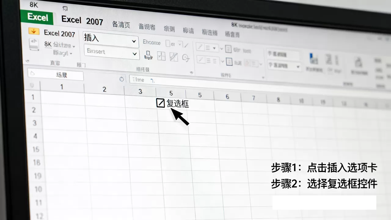 Excel 2007 打钩方框怎么设置?如何插入复选框 Excel 2007 打钩方框怎么设置?如何插入复选框