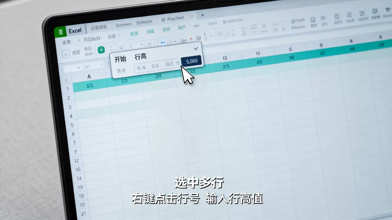 Excel所有行高怎么改？excel批量调整行高方法