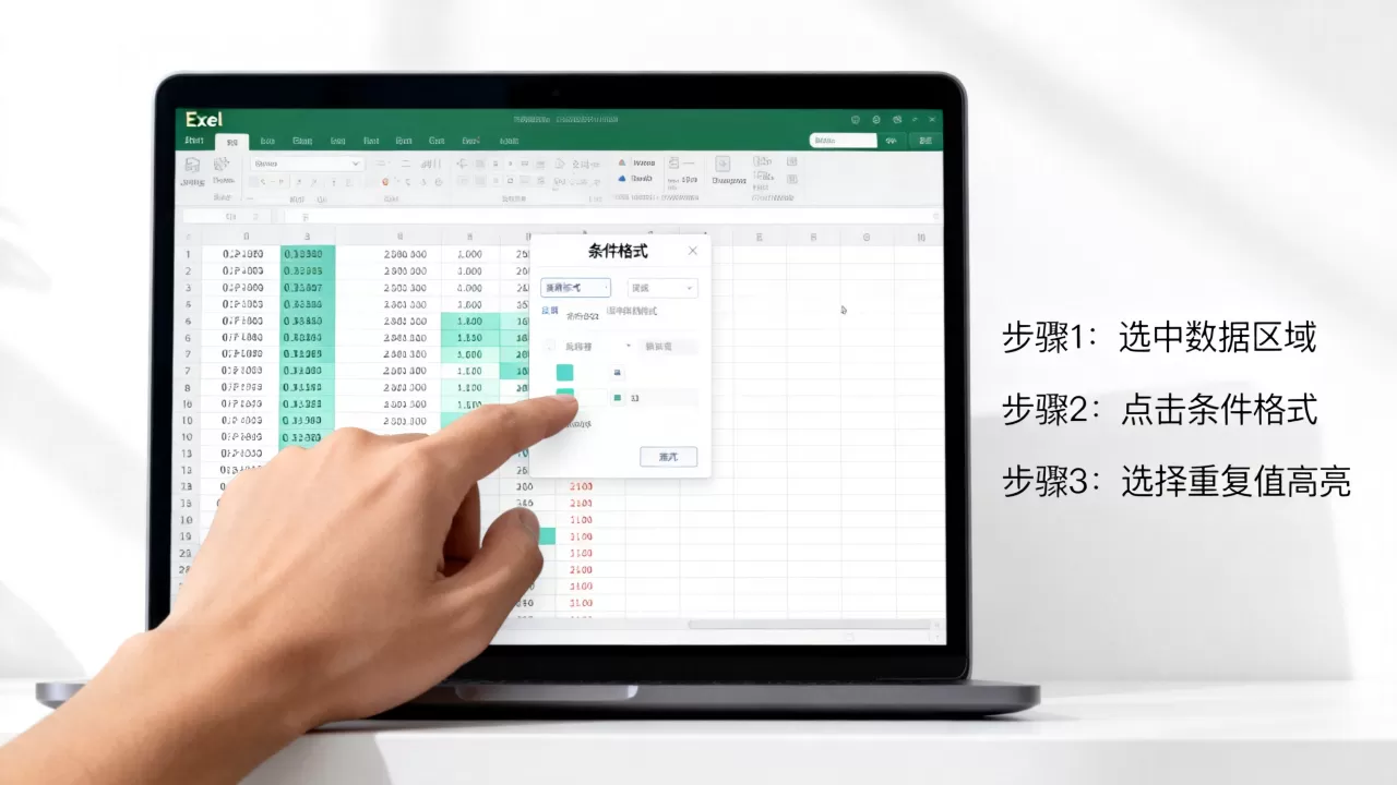 Excel怎么快速突出重复值？Excel高亮显示重复单元格