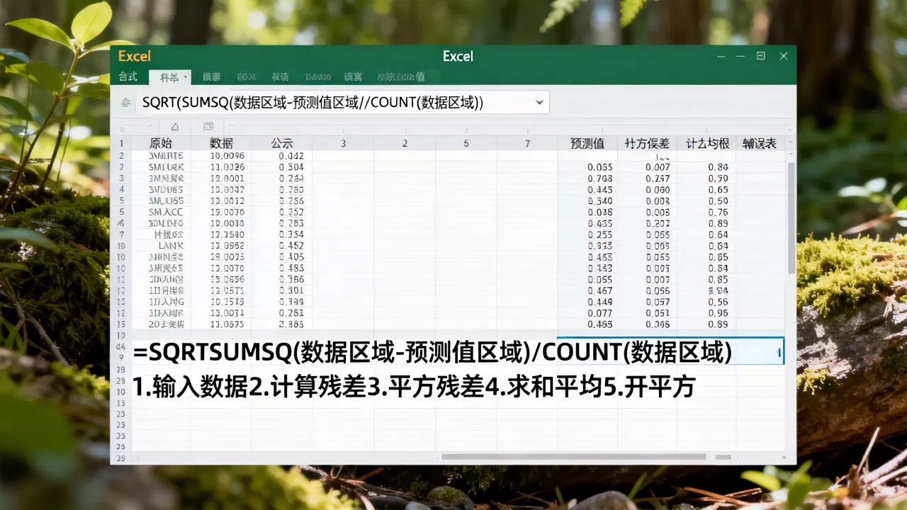 Excel如何计算均方根误差？均方根误差公式怎么用